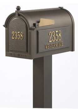 Whitehall Premium Mailbox Package with Front and Side Address Plaques