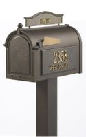 Whitehall Premium Mailbox Package with Topper and Side Address Plaques