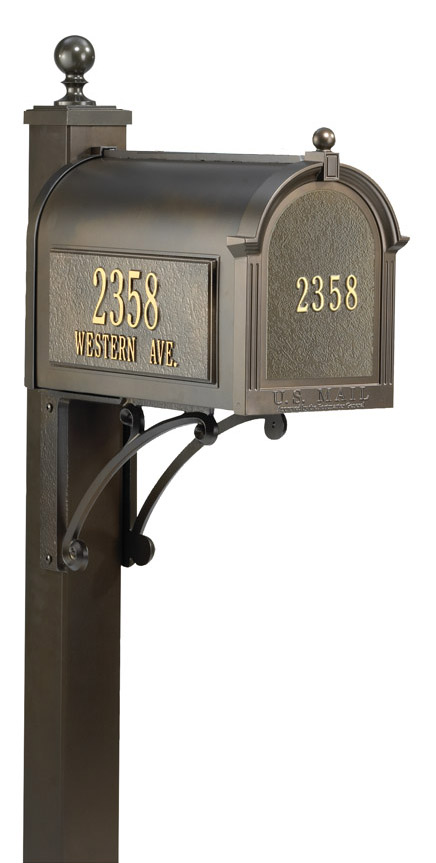 Whitehall Ultimate Mailbox Package with Front and Side Address Plaques