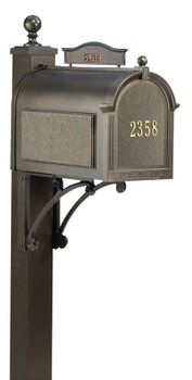 Whitehall Ultimate Mailbox Package with Topper and Front Door Address Plaque