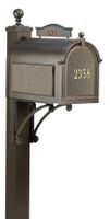 Whitehall Ultimate Mailbox Package with Topper and Front Door Address Plaque
