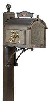 Whitehall Ultimate Mailbox Package with Topper and Side Address Plaques