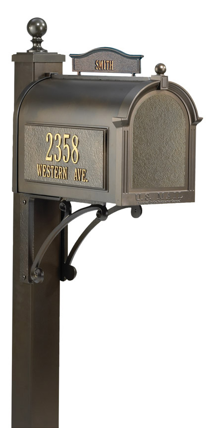 Whitehall Ultimate Mailbox Package with Topper and Side Address Plaques