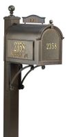 Whitehall Ultimate Mailbox Package with Topper, Front and Side Address Plaques