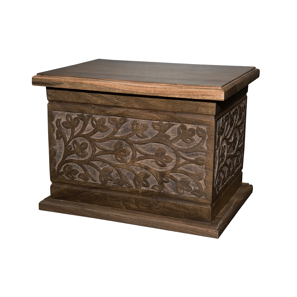 Beautiful Hardwood Funeral Cremation Ash Urn, FULL SIZE ADULT URN