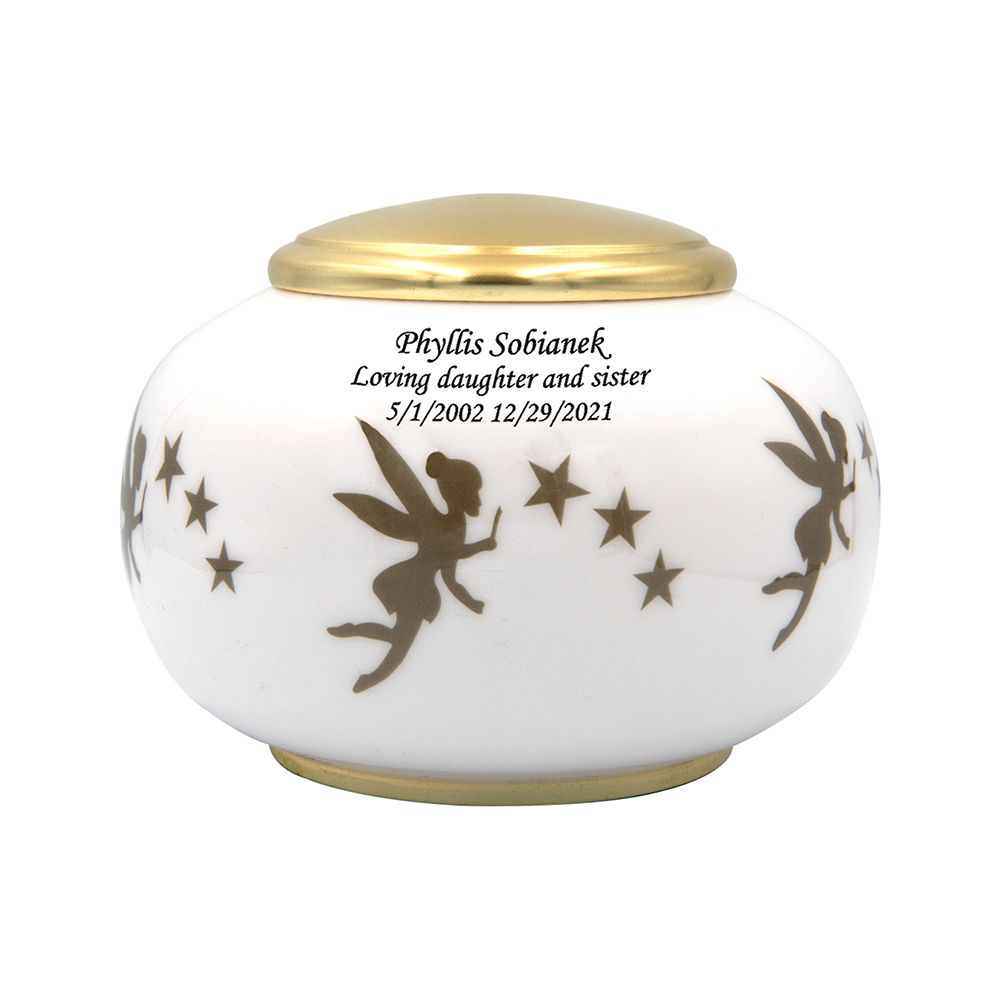Pearl White Tinkerbell Urn