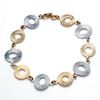 14K 2-Tone Diamond Cut Circle Bracelet