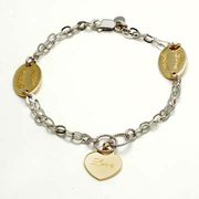 14K 2-Tone Double Chain I Love You Bracelet