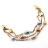 14K 3-Color 3-Strand Nugget 7 Inches Bracelet