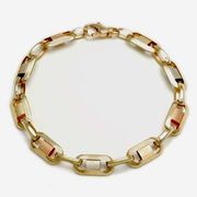 14K 3-Color Gold Link Bracelet