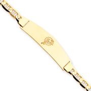 14K Miami Dolphin Anchor Id Bracelet NFLNF1085