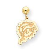 14k Miami Dolphin Ball Post Earrings