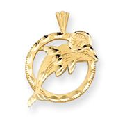 14k Miami Dolphin Charm w/ Dolphin in Ring
