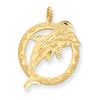 14k Miami Dolphin Charm w/ Dolphin in Ring NFLM965