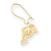 14k Miami Dolphin Kidney Wire Dolphin Earrings