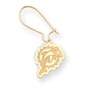 14k Miami Dolphin Kidney Wire Earrings