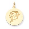 14k Miami Dolphin Large Disc Charm