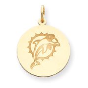 14k Miami Dolphin Large Disc Charm