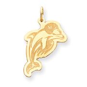 14k Miami Dolphin Large Dolphin Charm