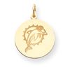 14k Miami Dolphin Medium Disc Charm