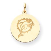 14k Miami Dolphin Medium Disc Charm