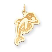 14k Miami Dolphin Medium Dolphin Charm