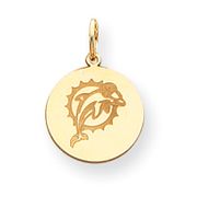 14k Miami Dolphin Small Disc Charm