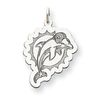14k Miami Dolphins White Gold Medium Charm