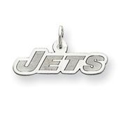 14k New York Jets White Gold Charm