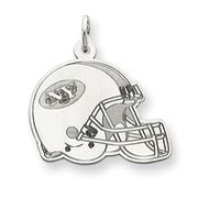 14k New York Jets White Gold Helmet Charm