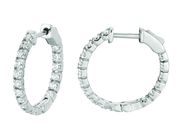 3 Pointer diamond hoop earrings
