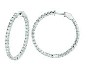 3 Pointer diamond hoop earrings