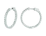 3 Pointer diamond hoop earrings
