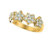 4 Flowers diamond ring