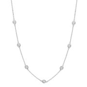 5 pointer diamond half way around necklace