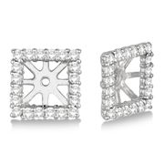 7mm square diamond earring jackets