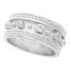 Antique Style Bezel Set Diamond Ring, 14K White Gold