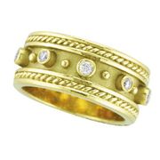 Antique Style Bezel Set Diamond Ring, 18K Yellow Gold