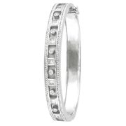 Antique Style Diamond Bangle  14K White Gold