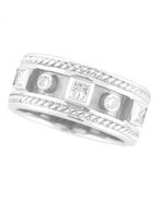 Antique Style Diamond Ring Band White Gold