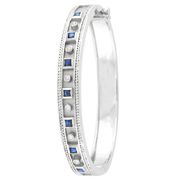 Antique Style Diamond & Sapphire Bangle