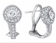 Bezel Diamond Earrings White Gold