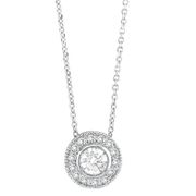Bezel Diamond Pendant Neckalce