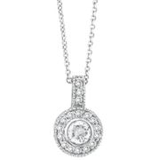 Bezel Diamond Pendant Neckalce