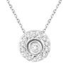 Bezel Diamond Pendant Necklace White Gold