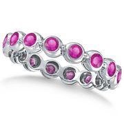 Bezel Set Eternity Pink Sapphire Ring Band