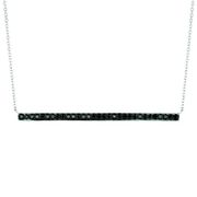 Black diamond bar necklace
