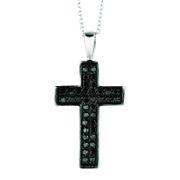 Black diamond cross necklace