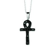 Black diamond cross necklace