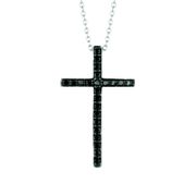 Black diamond cross necklace